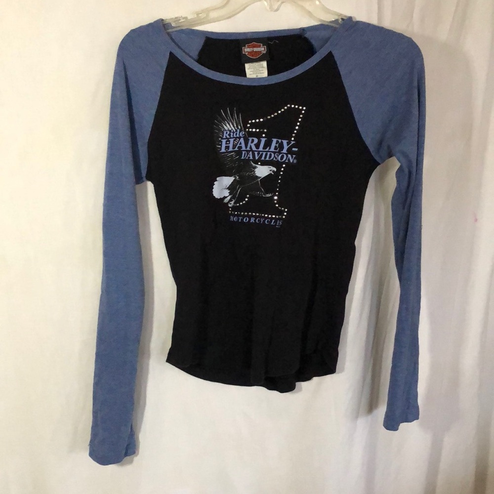 Harley Davidson long sleeve baseball T-shirt